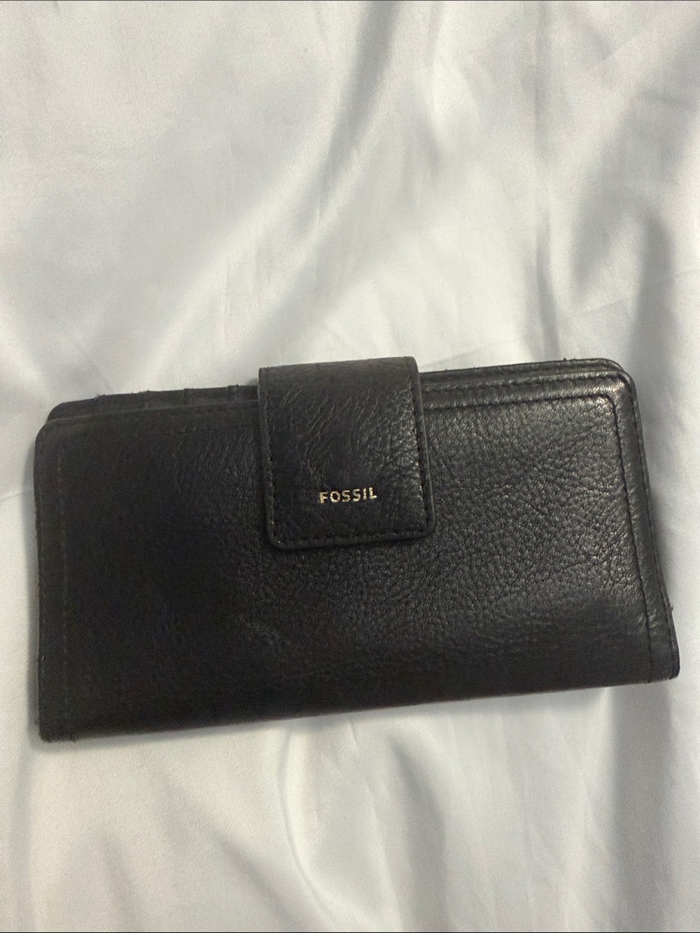 Fossil Black Leather Clasp Wallet
